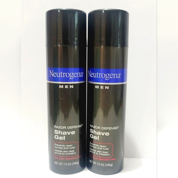 NEUTROGENA MEN SHAVE GEL RAZOR DEFENSE SENSITIVE SKIN 7 OZ - 2 PC LOT - Picture 1 of 1